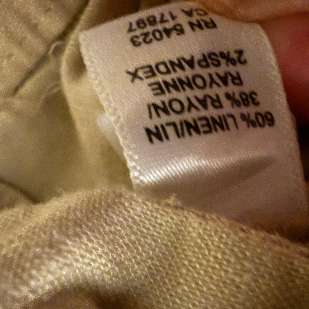 Banana Republic Harrison Linen Blend Straight Leg Pants Beige Womens Size 6‎